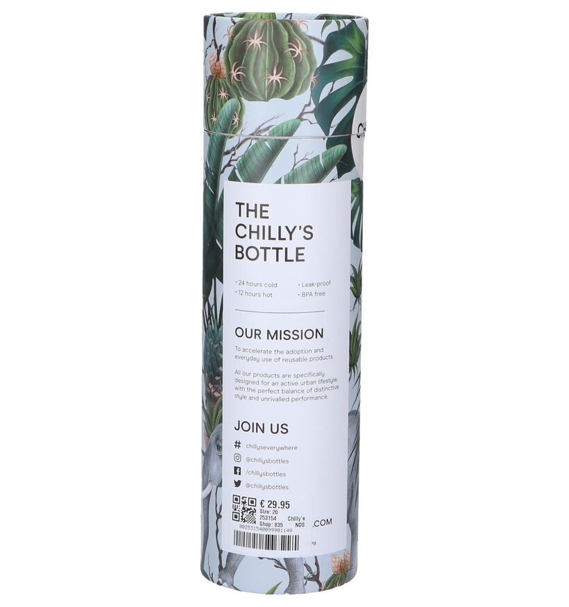 Chilly's x Tropical Elephant Gourde 500 ml pour hommes, femmes, filles, garçons (253154)