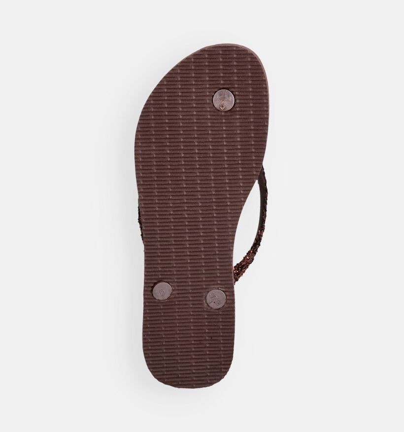 Havaianas Slim Glitter II Donkerbruine Teenslippers voor dames (373109)