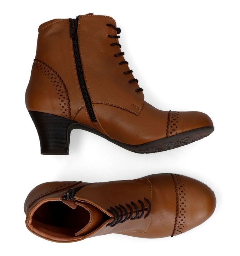 Brako Bottines à lacets en Cognac en cuir (317322)