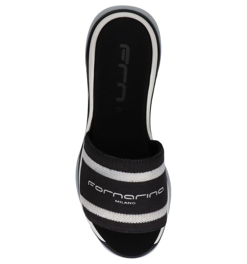 Zwart/Witte Slippers Fornarina Super 10 in stof (236929)