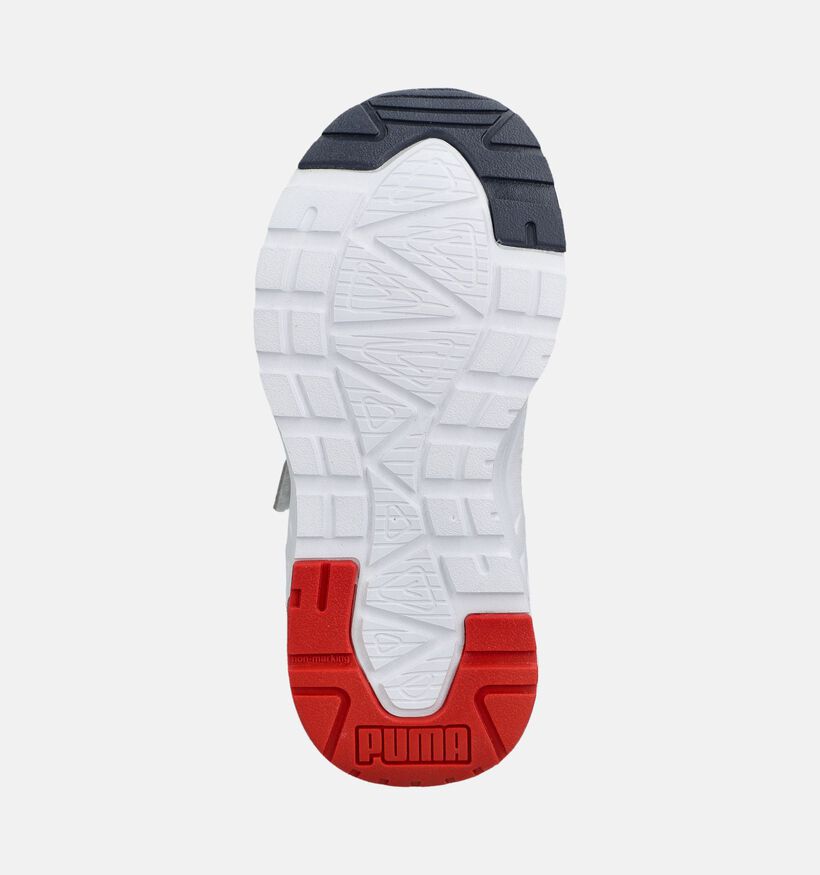 Puma Trinity Baskets basses en Blanc/Blue fonc&eacute; pour gar&ccedil;ons (380815) - pour semelles orthop&eacute;diques