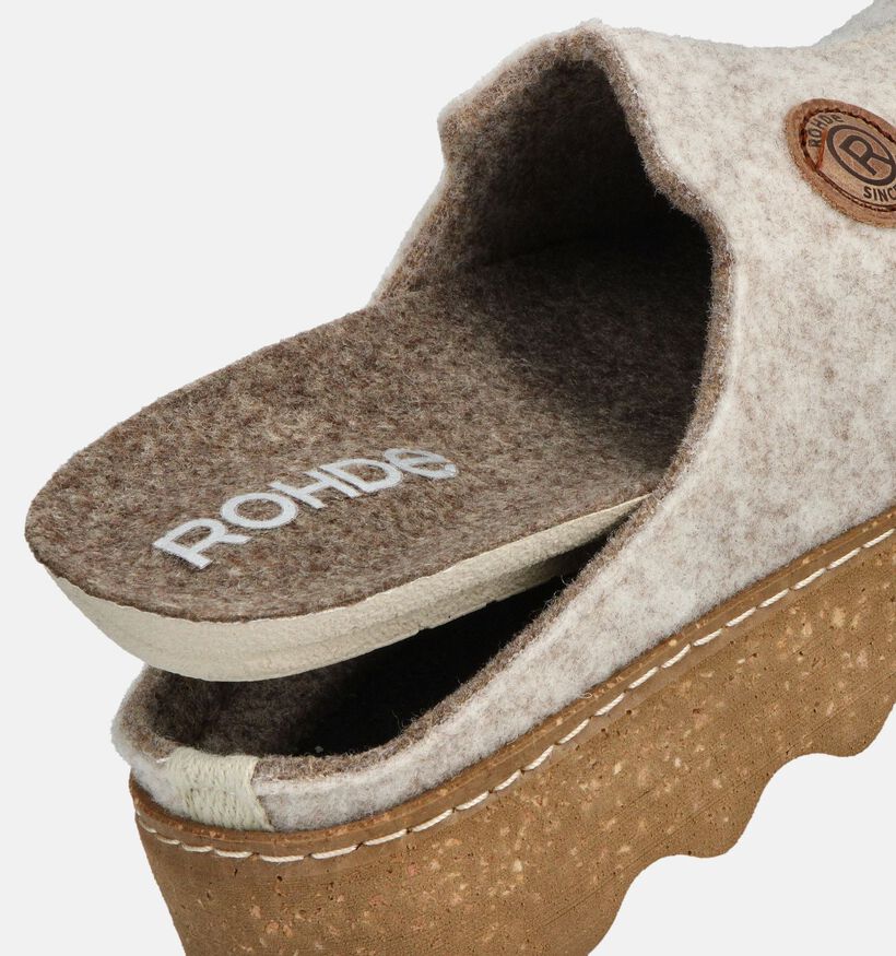 Rohde Foggia Ecru Open Pantoffels voor dames (379795) - geschikt voor steunzolen