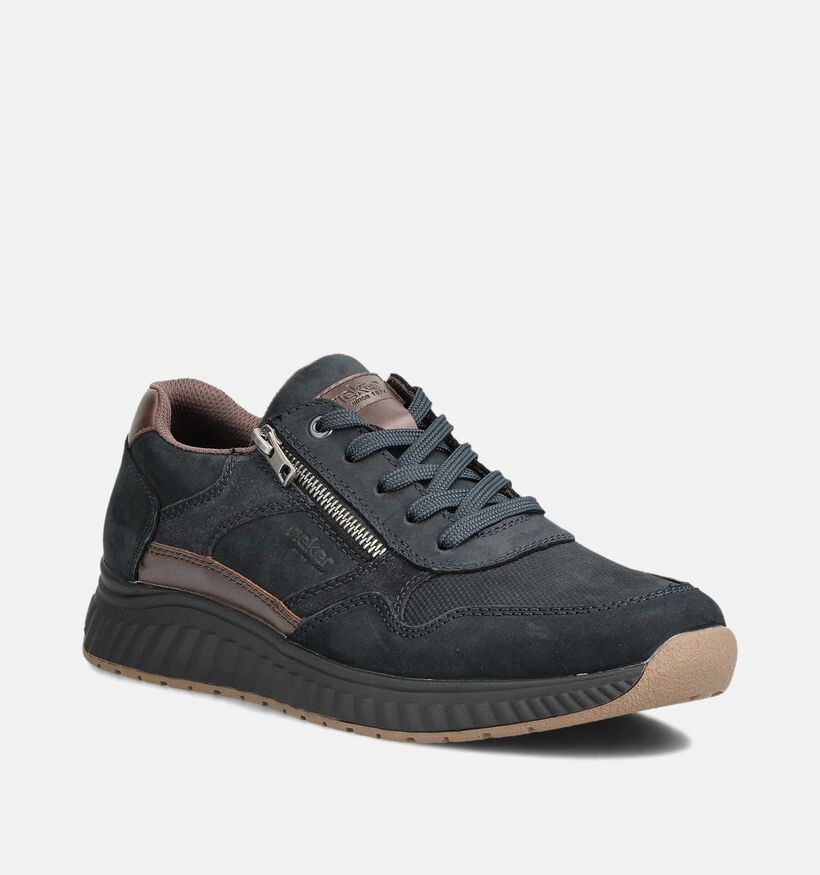 Rieker Donkerblauwe Sneakers met Veter en Rits voor heren (360435) - geschikt voor steunzolen