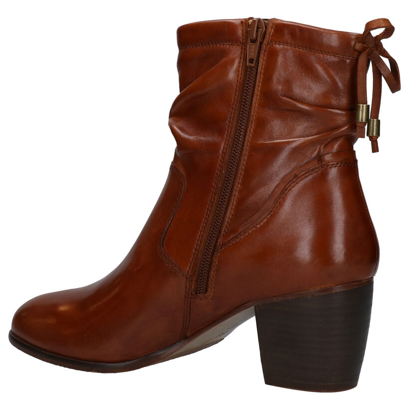 Steven NY Cognac Enkellaarzen in leer (280207)