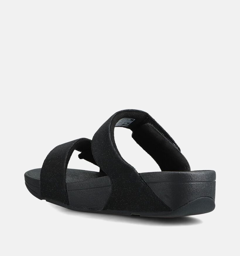 FitFlop Lulu Adjustable Shimmerlux Zwarte Slippers FitFlop Lulu Adjustable Shimmerlux Zwarte Slippers voor dames (372335)