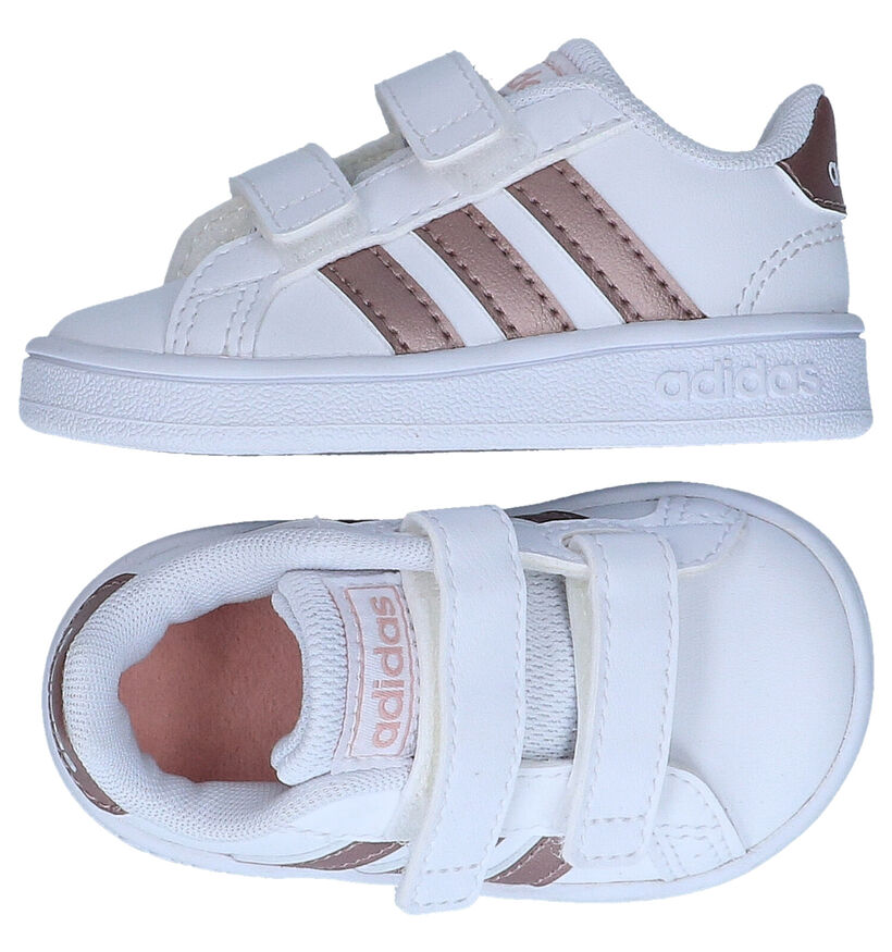 adidas Grand Court I Witte Sneakers in kunstleer (311536)