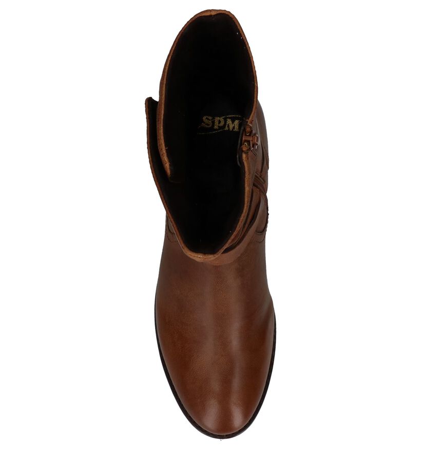 Cognac Korte Laarzen SPM in leer (226830)