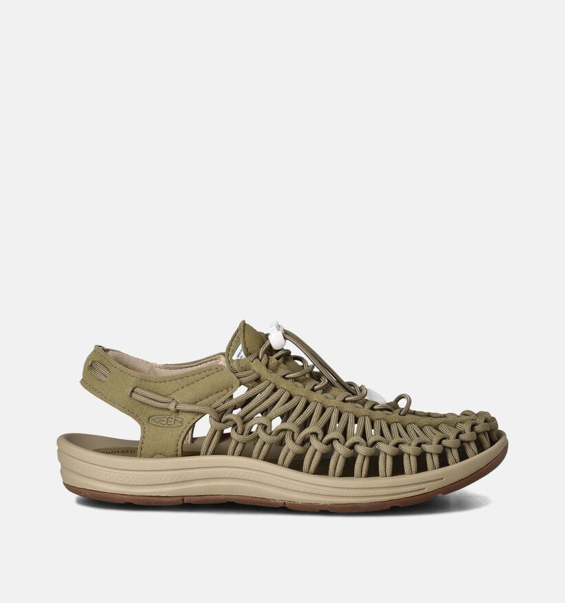 Keen Uneek Sandales plates en Vert kaki pour femmes (356499)