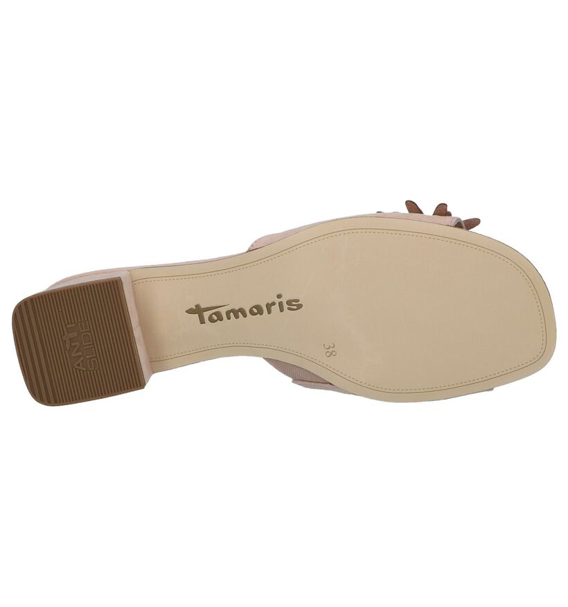 Tamaris Nu-pieds plates en Rose foncé en textile (214363)