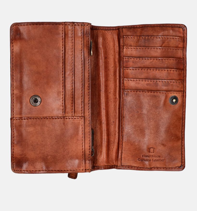 Bear Design Cognac Portemonnee met Rits voor dames (382120)