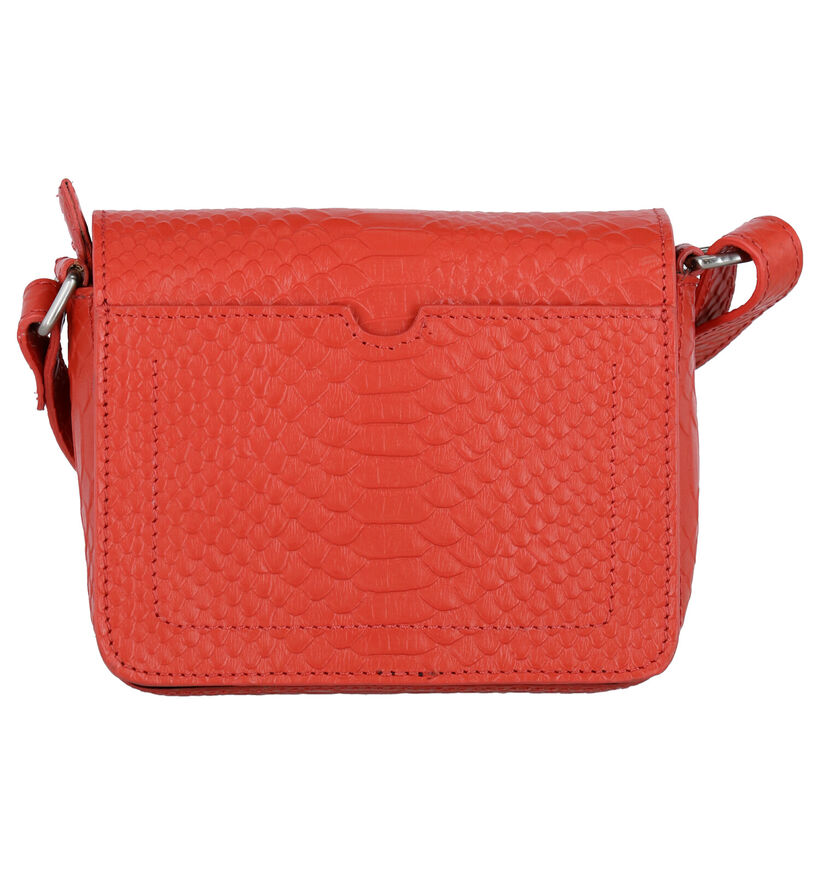 Via Limone Koraalrode Crossbody Tas in leer (276262)