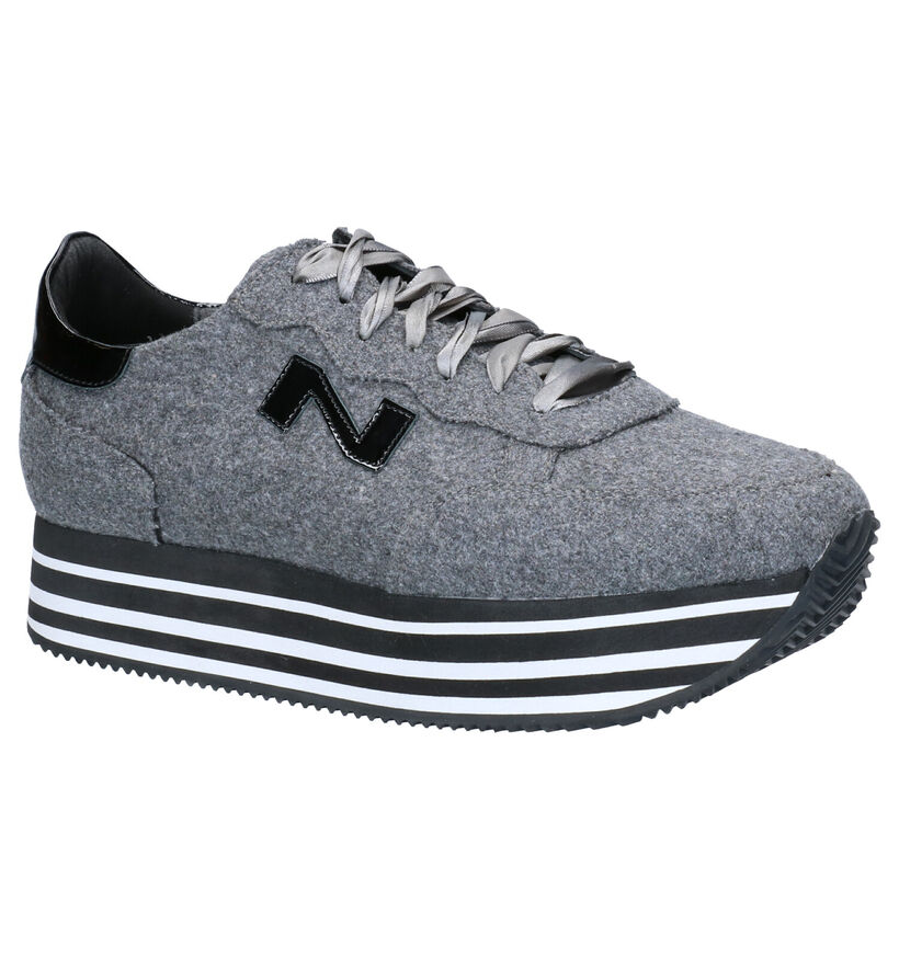 Nathan-Baume Chaussures à lacets en Gris en textile (262286)