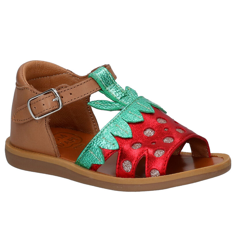 Pom d'Api Poppy Berry Cognac Sandaaltjes in leer (268793)