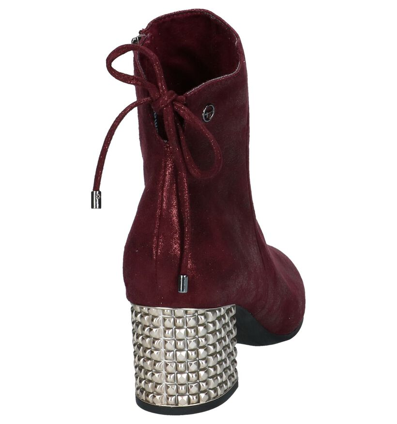 Tamaris Bottillons à talons en Bordeaux en textile (226723)