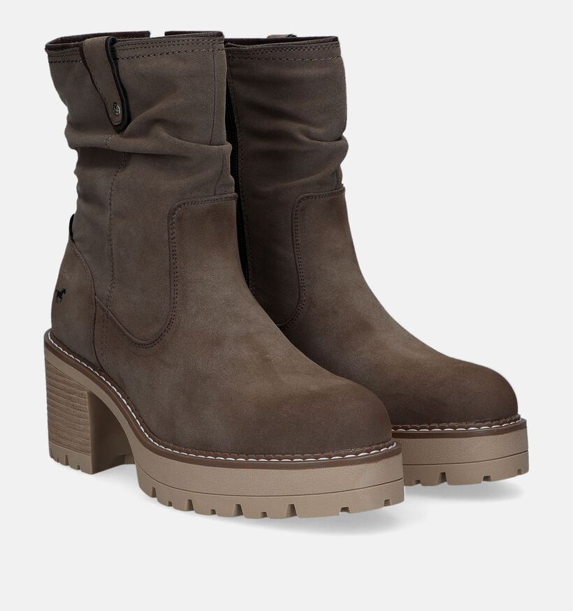 Mustang Bottines à talons en Taupe pour femmes (331685)