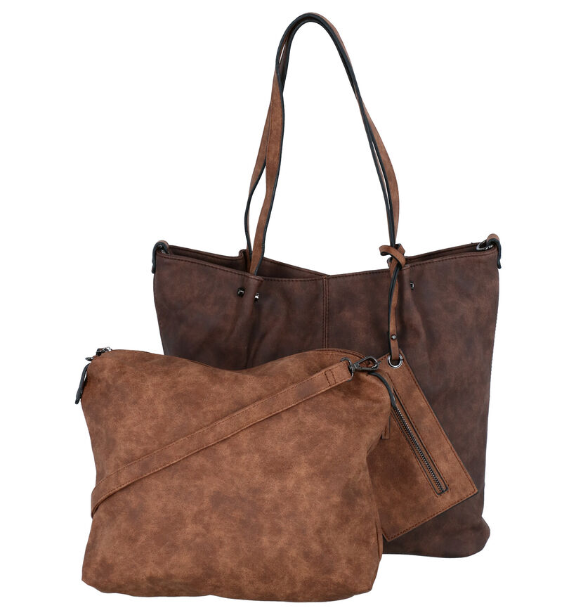 Emily & Noah Grijze Bag in Bag Shopper Tas in kunstleer (284365)