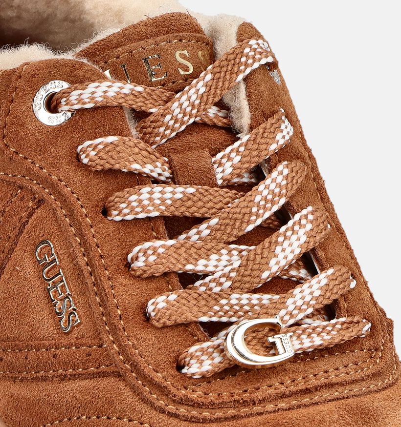 Guess Facter2 Baskets en Cognac pour femmes (379506) - pour semelles orthop&eacute;diques