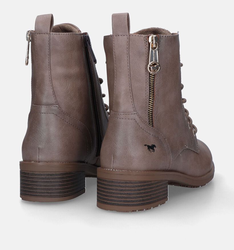 Mustang Boots à lacets en Taupe pour femmes (329640)