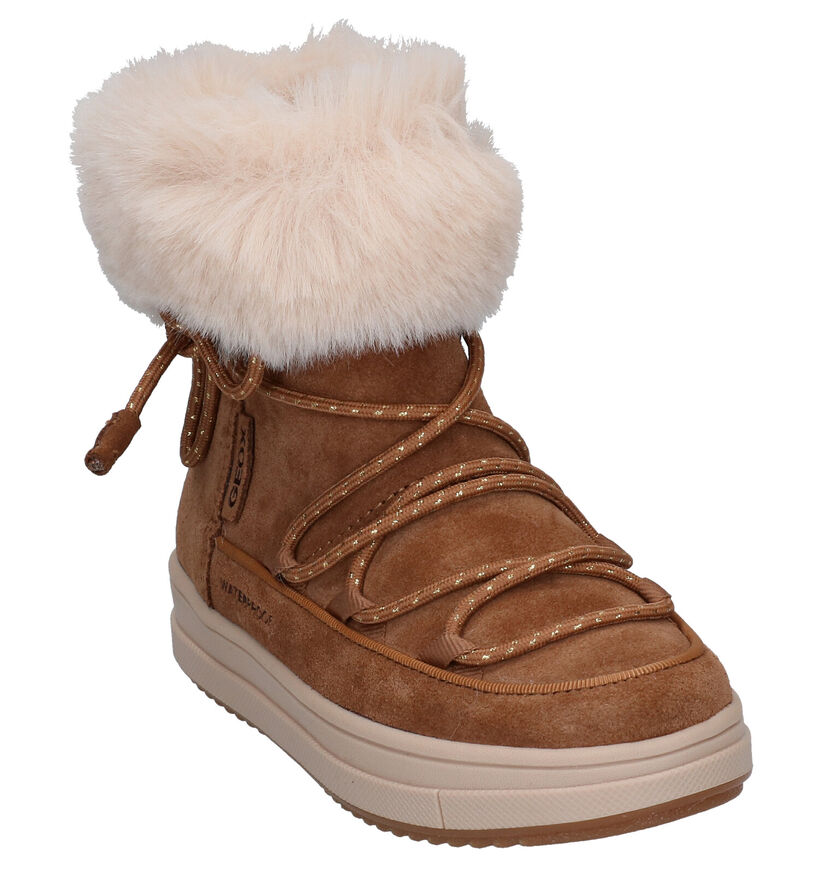Geox Rebecca Cognac Snowboots in stof (295122)