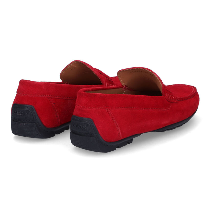 Geox Moner Mocassins en Rouge en daim (313210)