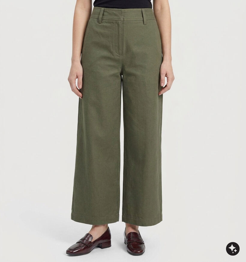 Vero Moda Sofia Barrel Pantalon classique en Vert fonc&eacute; pour femmes (377601)