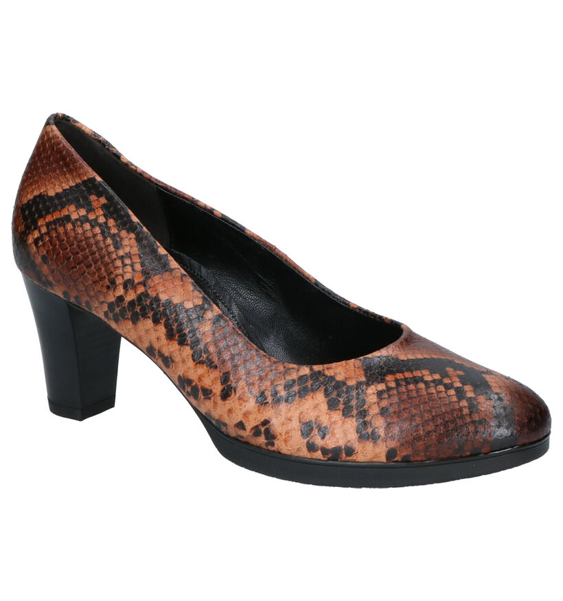 Gabor Bruine Pumps in leer (260197)