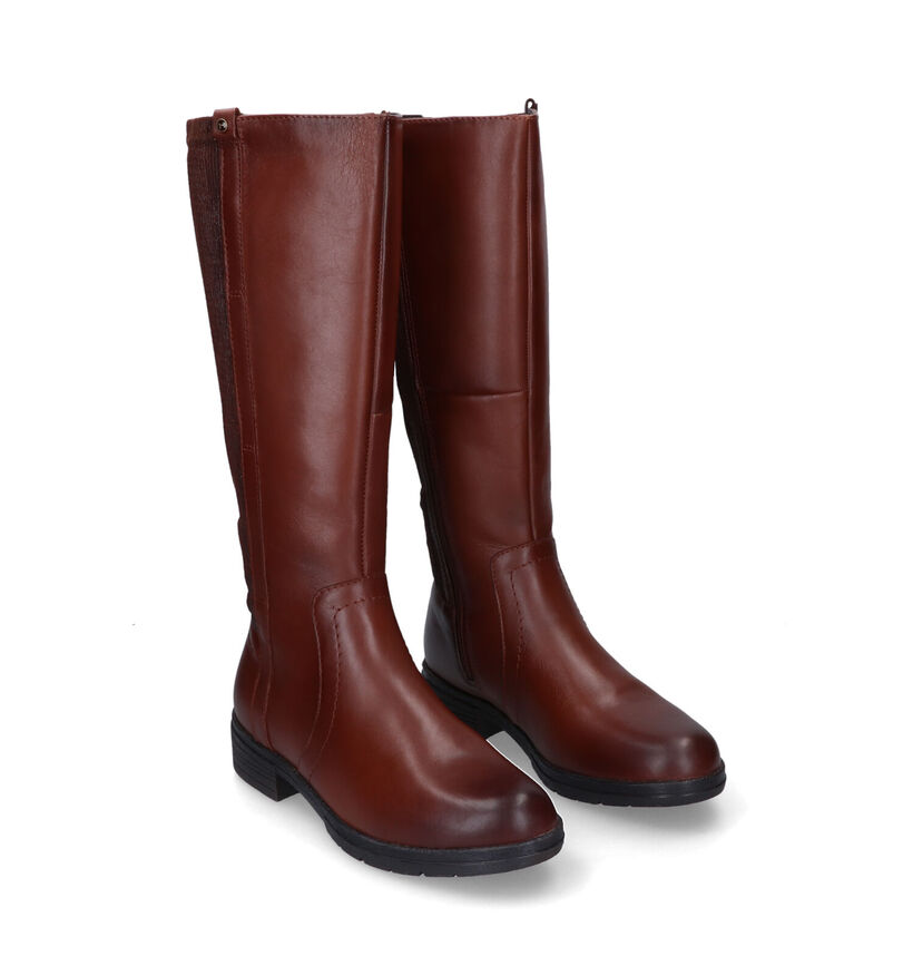 Tamaris Comfort Bottes hautes en Cognac en cuir (317984)