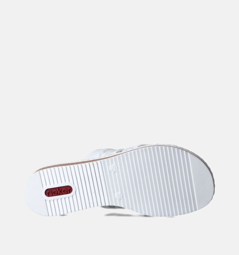 Rieker Witte Slippers met sleehak voor dames (354925)