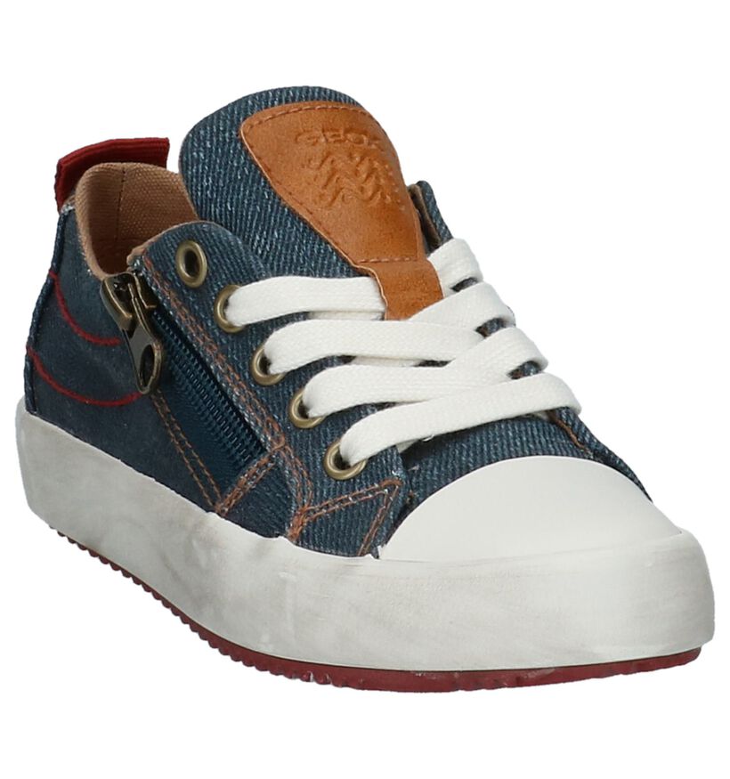 Blauwe Lage Geklede Sneakers Geox in stof (210539)