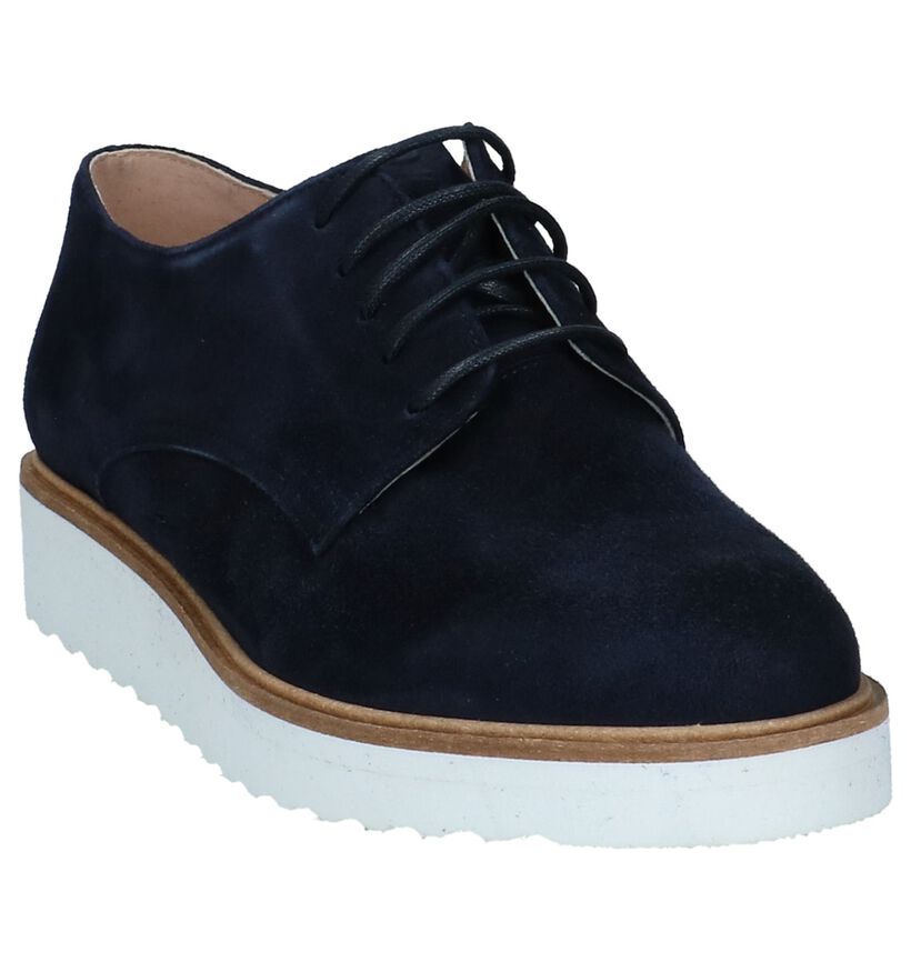 Brax Chaussures à lacets en Bleu foncé en daim (213511)