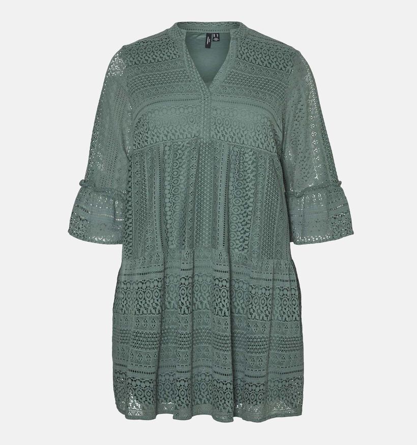 Vero Moda Curve Honey Lace Robe mi-longue en Vert pour femmes (375027)