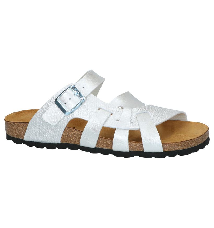 Bio Dream Nu-pieds plates en Argent en textile (292445)