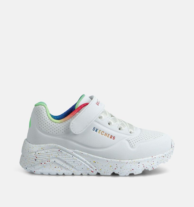 Skechers Uno Lite Rainbow Baskets en Blanc pour filles (366283) - pour semelles orthopédiques