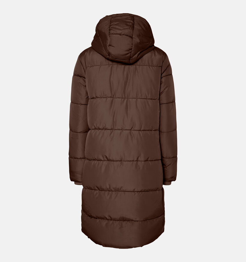 Pieces Bee New Manteau Puffer en Marron fonc&eacute; pour femmes (378369)