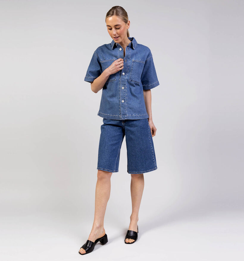 Pieces Karla Blauwe Knieshort voor dames (374199)