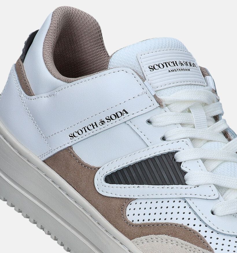 Scotch & Soda New Cup Witte Veterschoenen voor heren (345457) - geschikt voor steunzolen