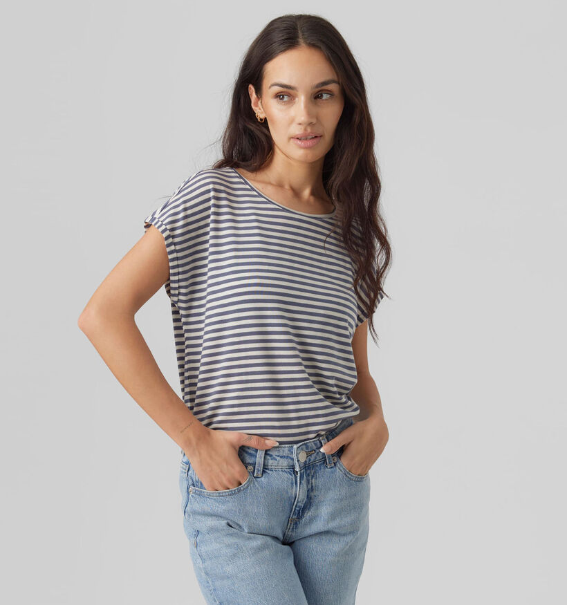 Vero Moda Ava T-shirt rayé en Bleu (323892)