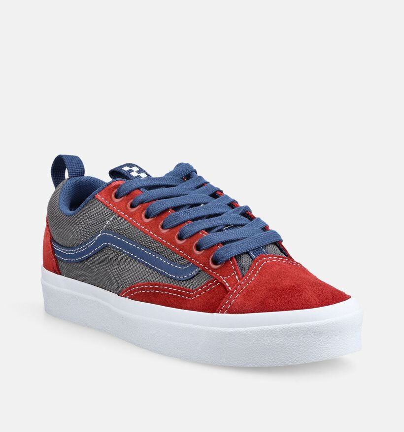 Vans Old Skool Baskets basses en Vert kaki/Rouge pour gar&ccedil;ons (376408)