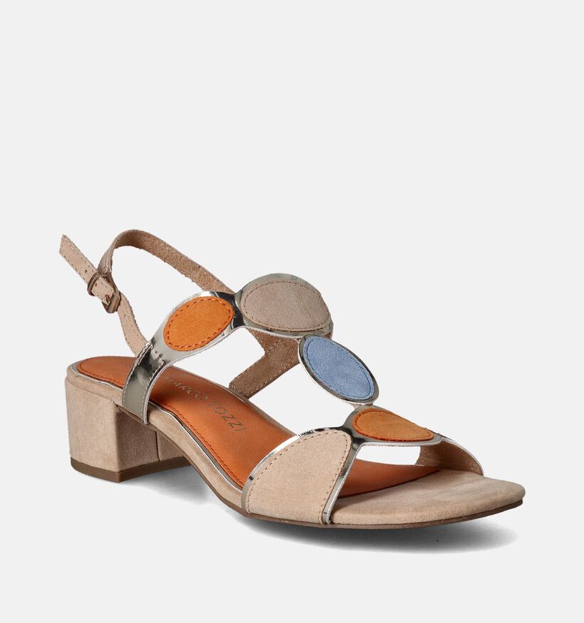 Marco Tozzi Beige Sandalen met blokhak voor dames (354219)
