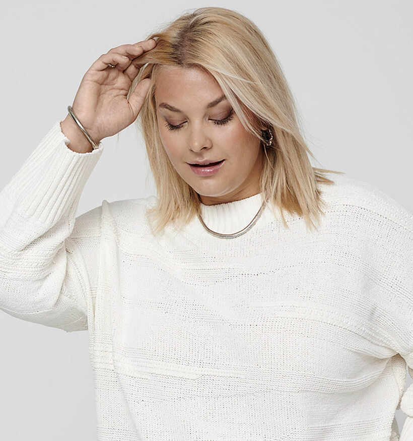 ONLY Carmakoma Ima Pull en Blanc pour femmes (344220)