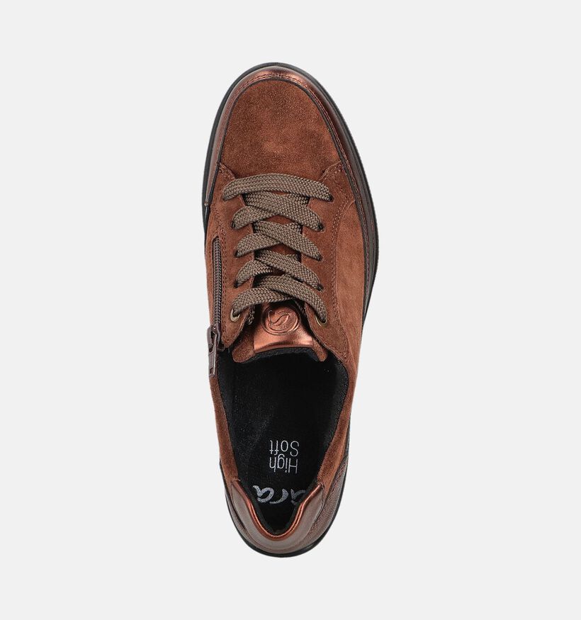 Ara Zurich 2.0 Cognac Brede Veterschoenen voor dames (362482) - geschikt voor steunzolen