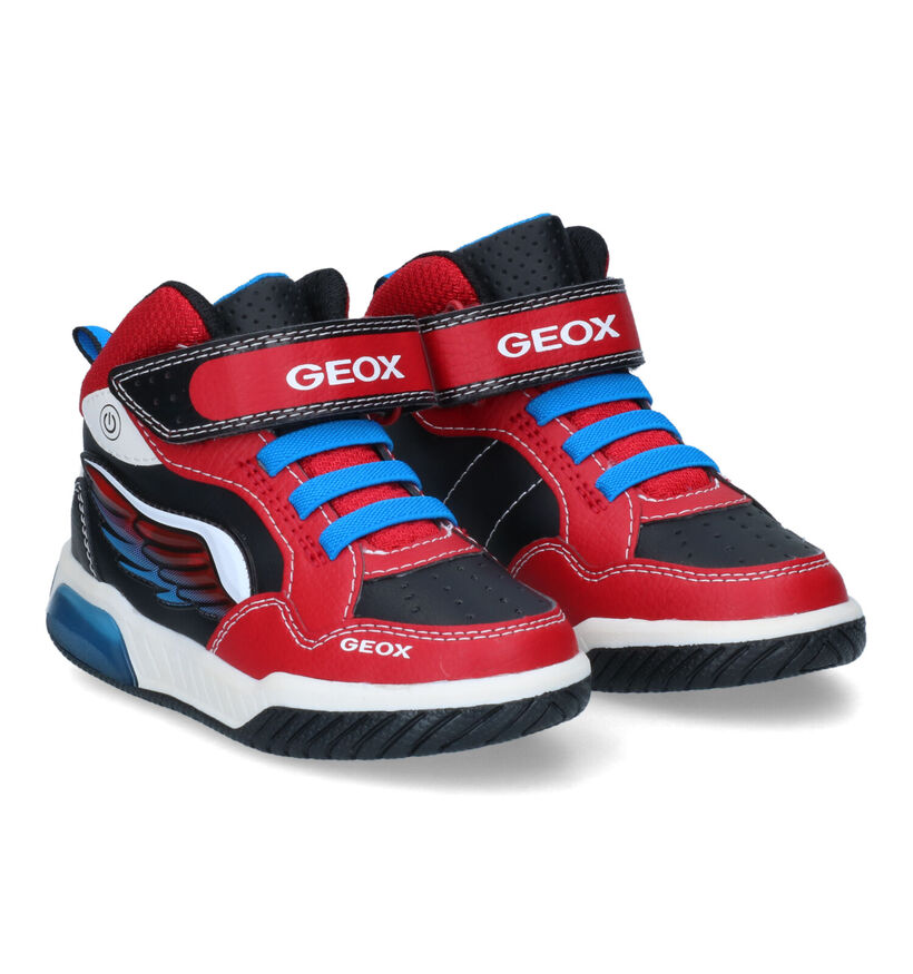 Geox Inek Baskets en Rouge pour garçons (312561) - pour semelles orthopédiques