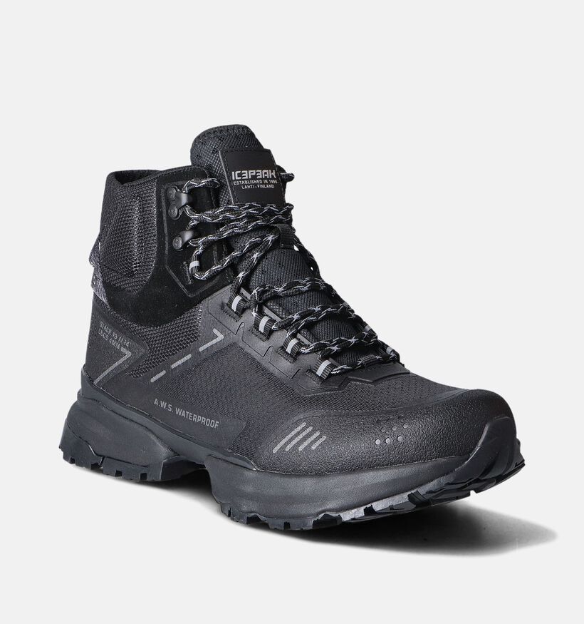 ICEPEAK Alei Mid MR Zwarte Wandelschoenen voor heren (355748)
