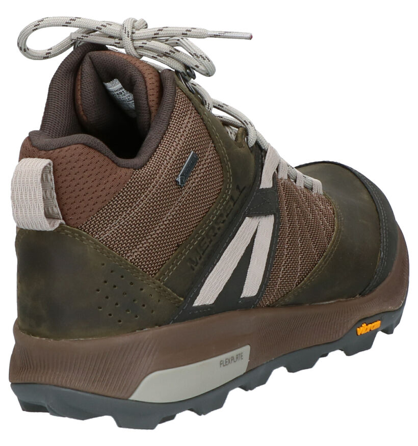 Merell Zion Mid GTX Kaki Wandelschoenen in stof (259403)