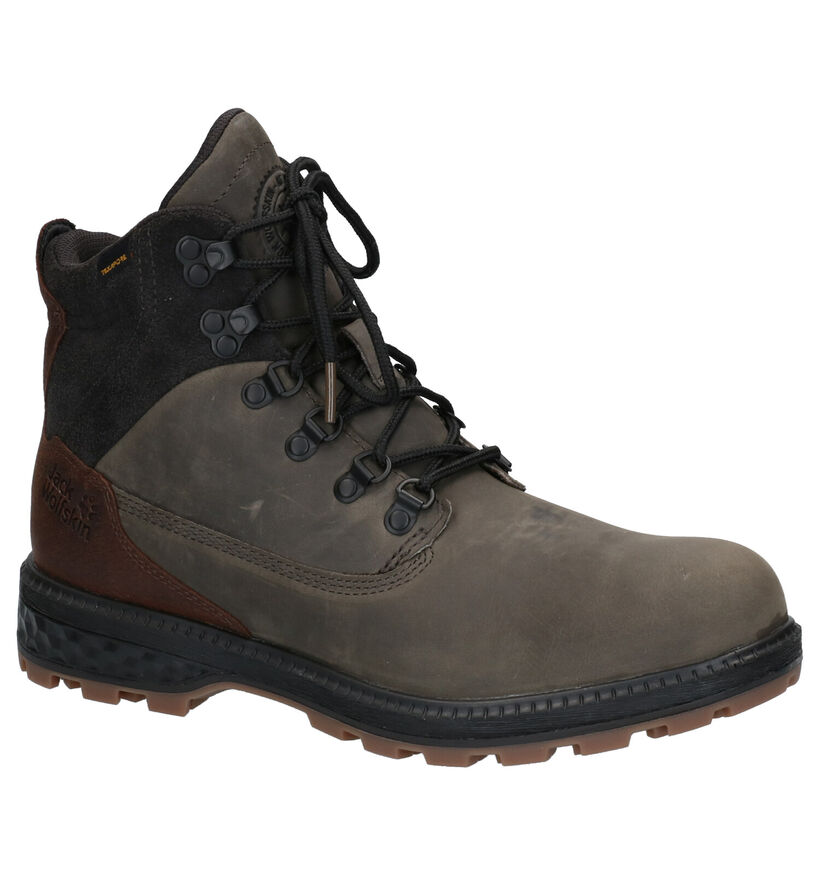 Jack Wolfskin Texapore Groene Wandelschoenen in leer (254272)