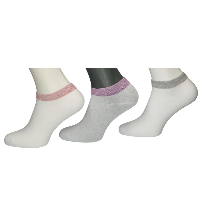 Witte Enkelsokken Teckel Socks - 3 Paar (254611)
