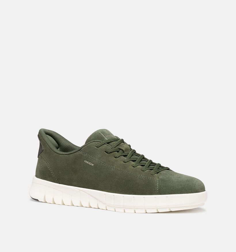 Geox Flextrid Kaki Veterschoenen voor heren (369120) - geschikt voor steunzolen