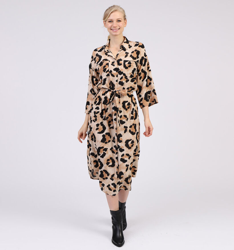 Vila Robe Chemise en Beige Leopard (310003)