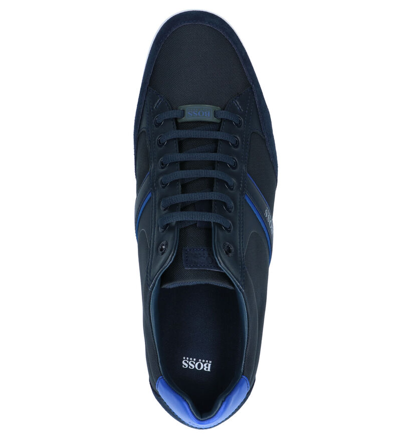Hugo Boss Saturn Low Chaussures à Lacets en Bleu en simili cuir (264771)