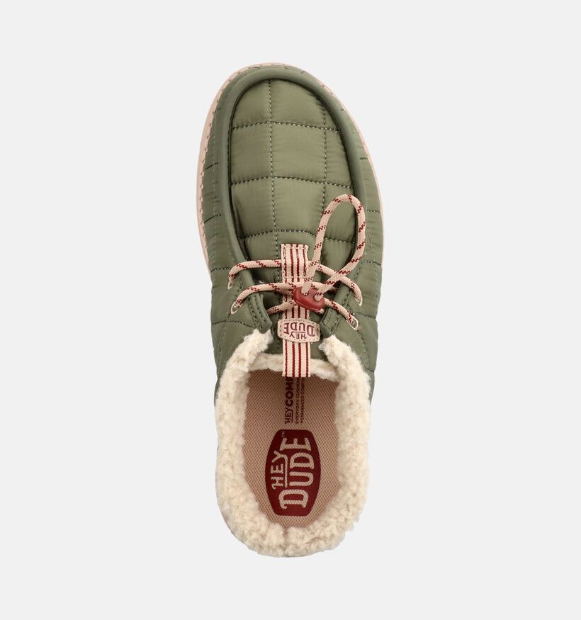 HEYDUDE Wally Slip Camp Pantoufles ouvertes en Vert kaki pour hommes (378091) - pour semelles orthop&eacute;diques